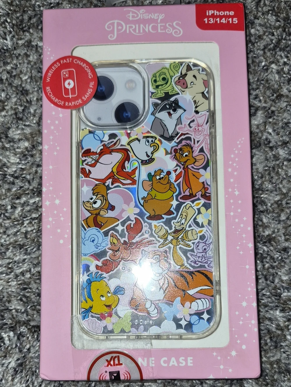 Disney Princess Multicharacter Clear Sticker iPhone Case - Pink